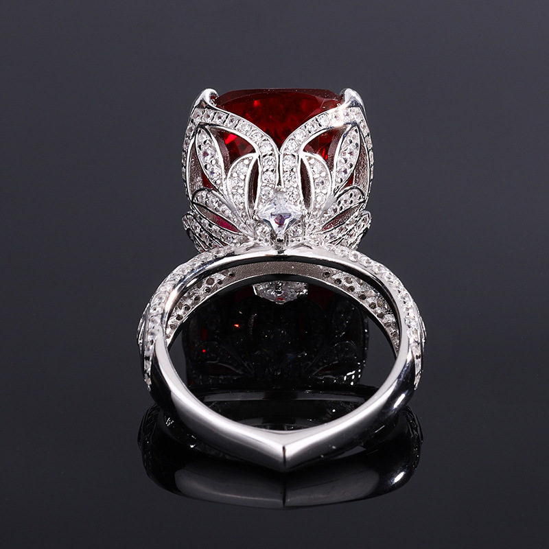 Cushion Engagement Ring 14*16 925 Silver High Carbon Diamond