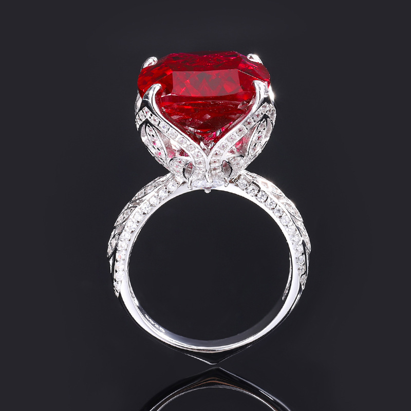 Cushion Engagement Ring 14*16 925 Silver High Carbon Diamond