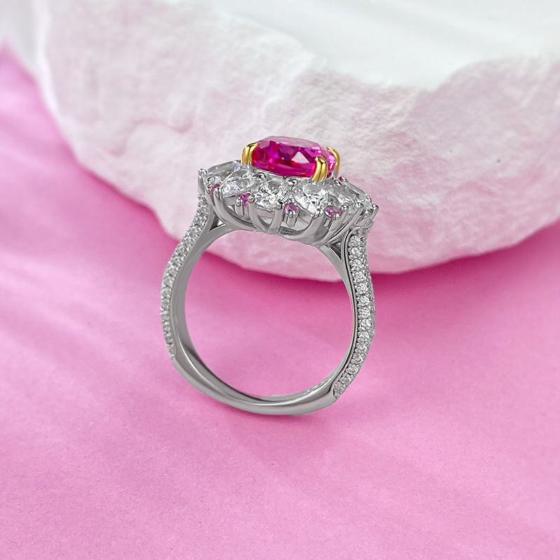 Oval Engagement Ring 8*10 925 Silver High Carbon Diamond