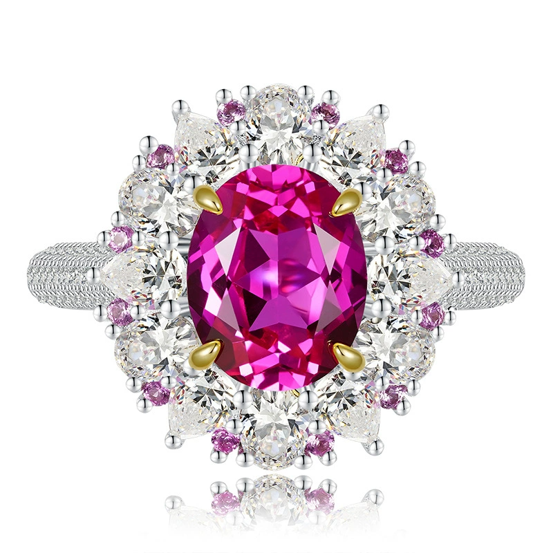Oval Engagement Ring 8*10 925 Silver High Carbon Diamond