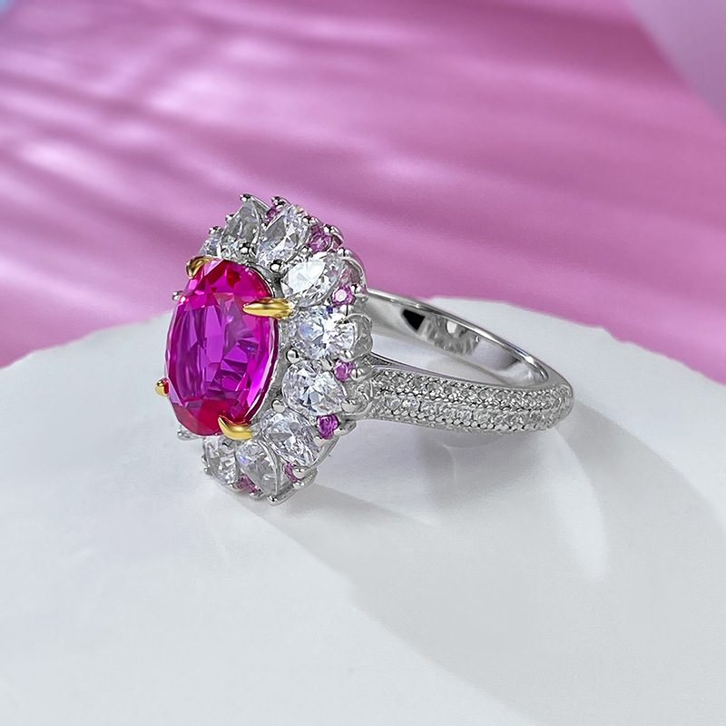 Oval Engagement Ring 8*10 925 Silver High Carbon Diamond