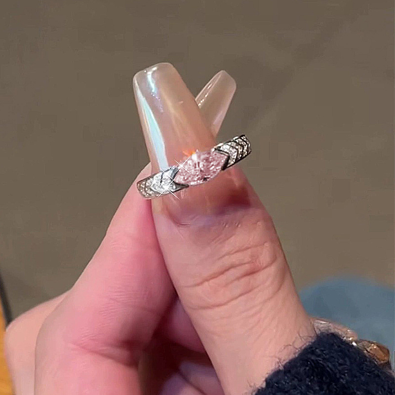 Marquise Engagement Ring 5*10 925 Silver Zircon