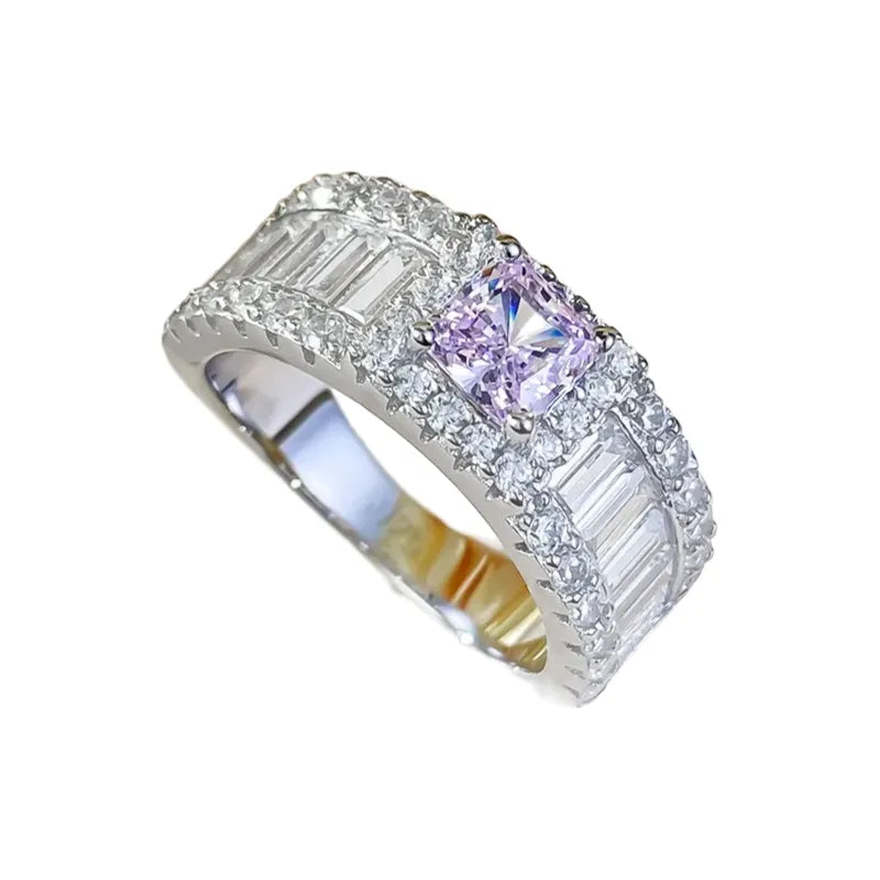Princess Engagement Ring 5*5 925 Silver High Carbon Diamond