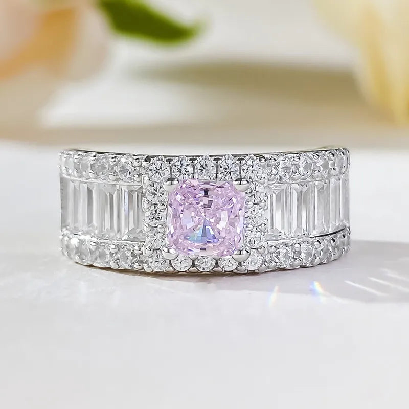 Princess Engagement Ring 5*5 925 Silver High Carbon Diamond