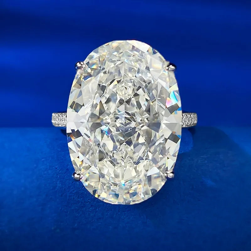 Oval Engagement Ring 14*20 925 Silver High Carbon Diamond
