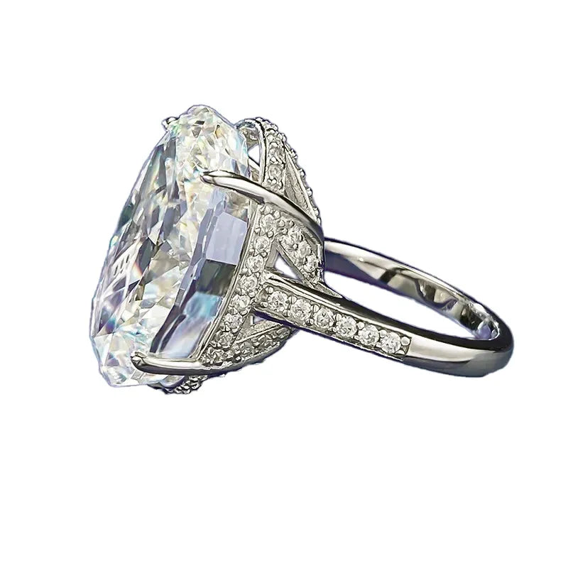 Oval Engagement Ring 14*20 925 Silver High Carbon Diamond