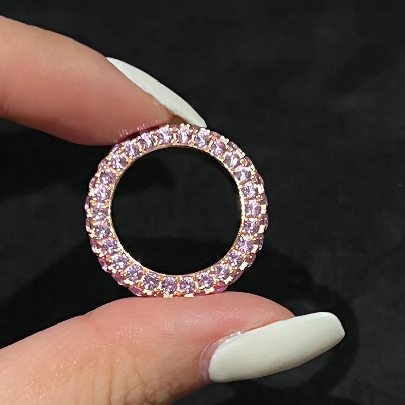 Pave Engagement Ring 925 Silver Zircon