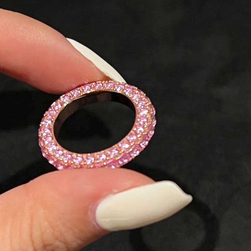 Pave Engagement Ring 925 Silver Zircon