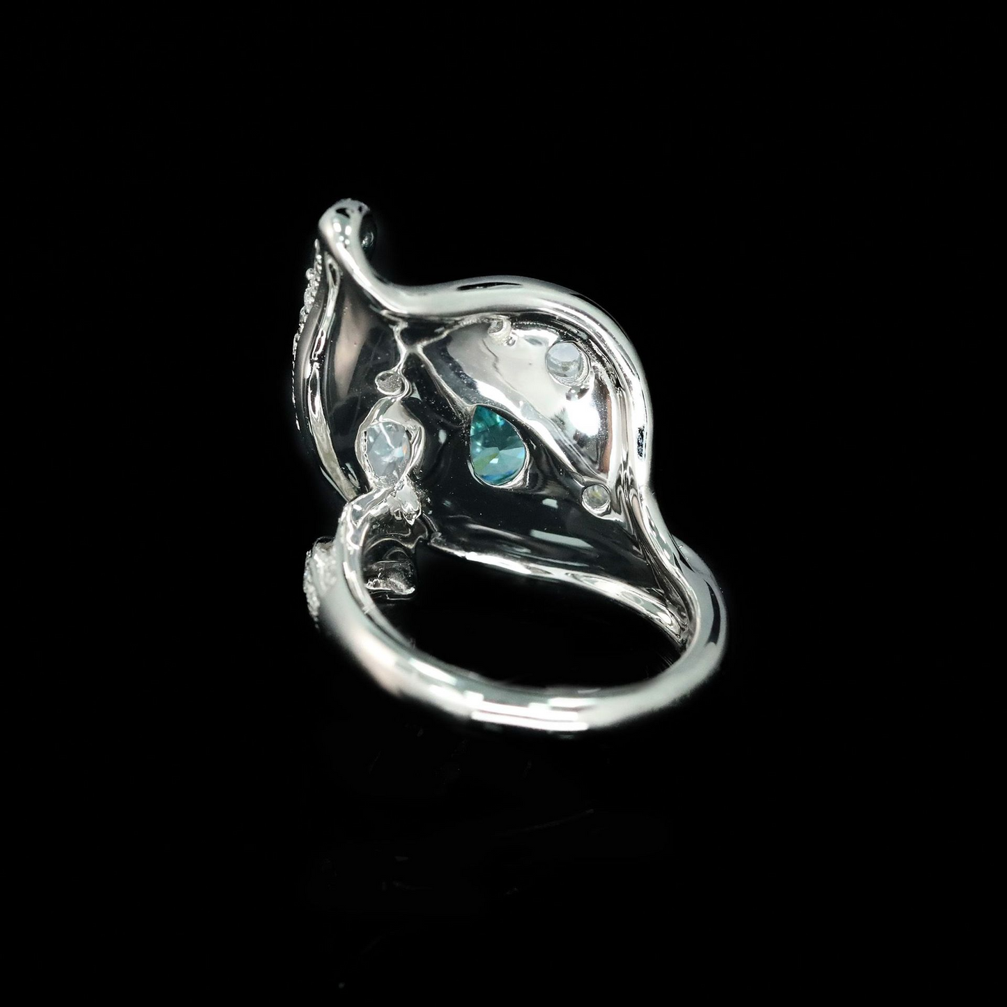 Pear Engagement Ring 925 Silver High Carbon Diamond