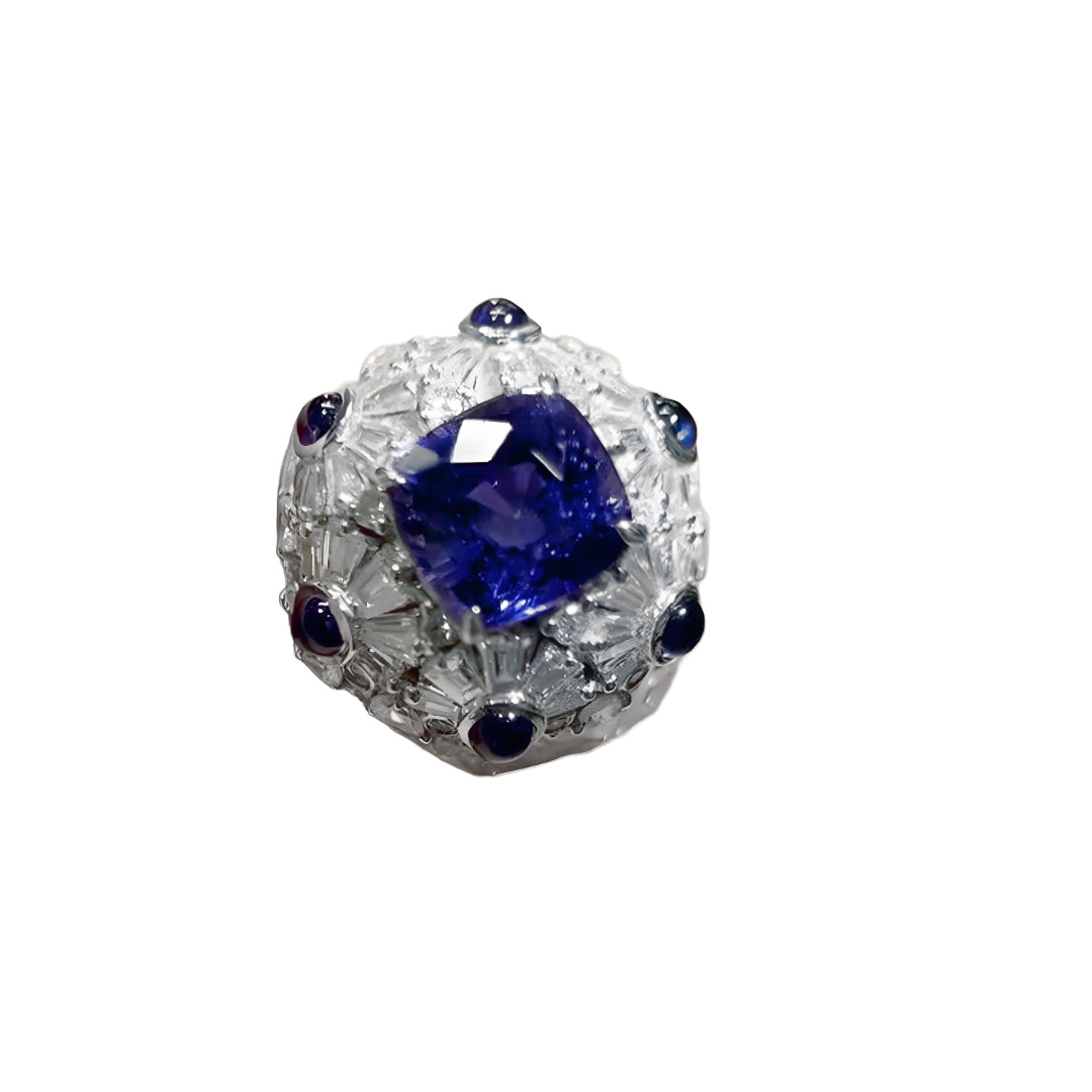 18K Gold 4.21ct Sri Lankan Royal Sapphire Ring