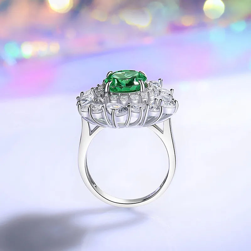 Oval Engagement Ring 4ct 9*11mm 925 Silver High Carbon Diamond