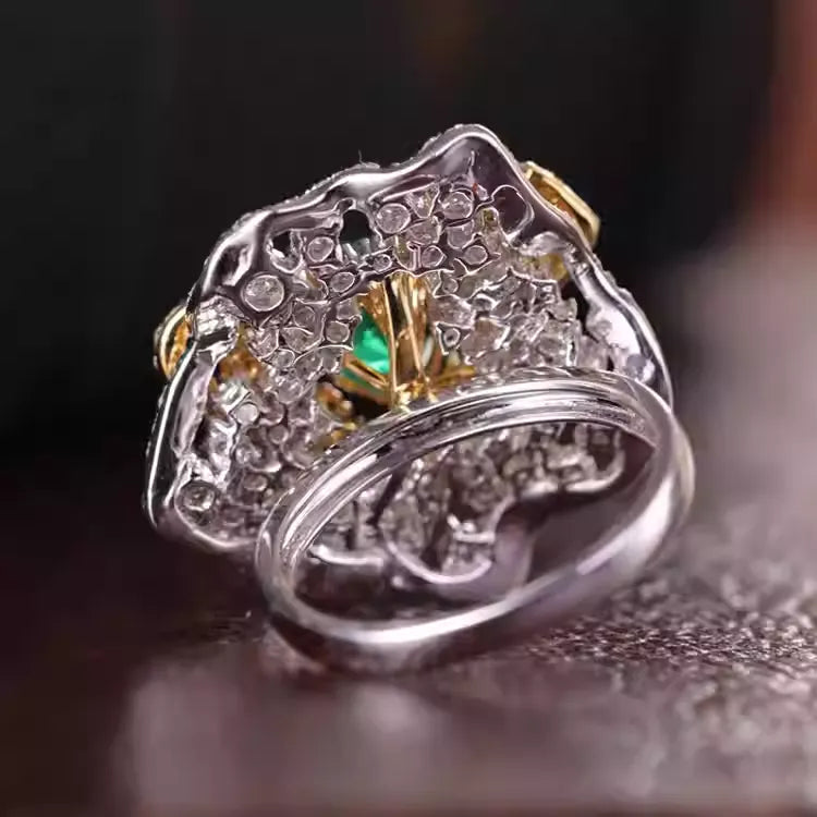 Engagement Ring Platinum PT900 1.32ct Zambian Emerald Ring