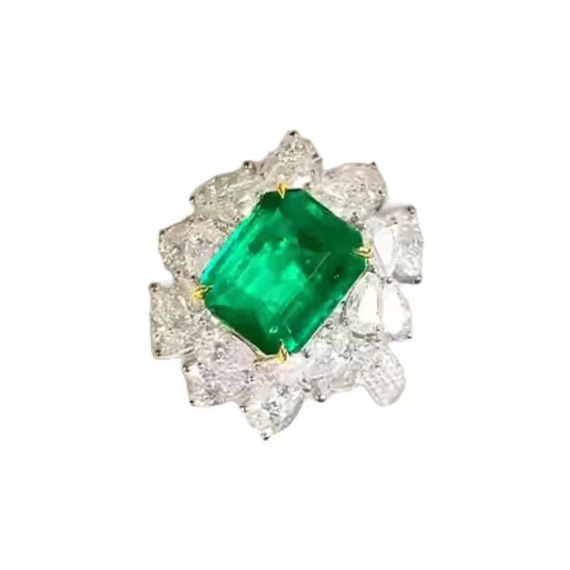Engagement Ring 18K Gold 3.47ct Natural Colombian Muzo Emerald Ring