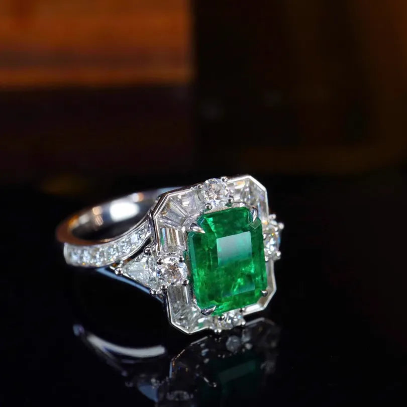Engagement Ring 1.86ct Panjshir Natural Emerald Ring