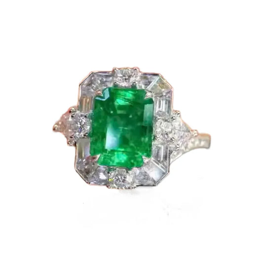 Engagement Ring 1.86ct Panjshir Natural Emerald Ring