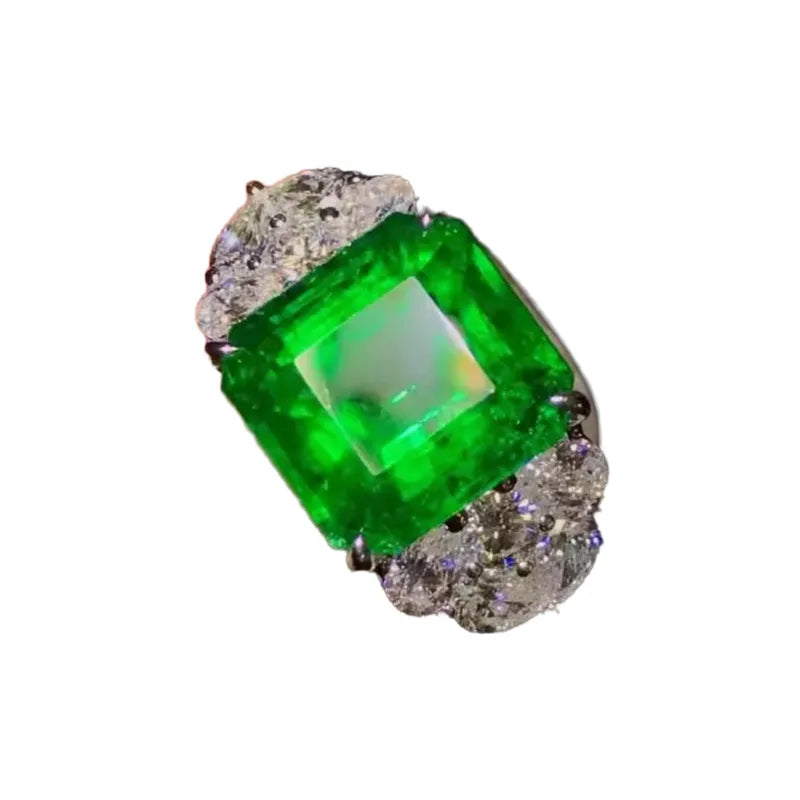 Engagement Ring 18K Gold 4.7ct Natural Walton Green Emerald Ring