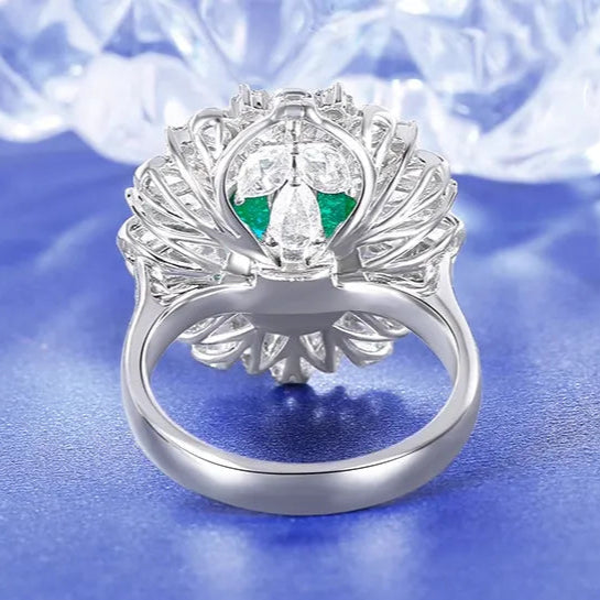 Engagement Ring 18K Gold 3.26ct Zambian Natural Emerald Ring