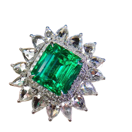 Engagement Ring PT950 Platinum 5.25ct Natural Emerald Ring