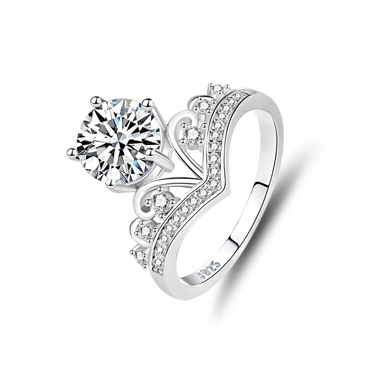 Round Engagement Ring 2ct 8.0mm 925 Silver Moissanite