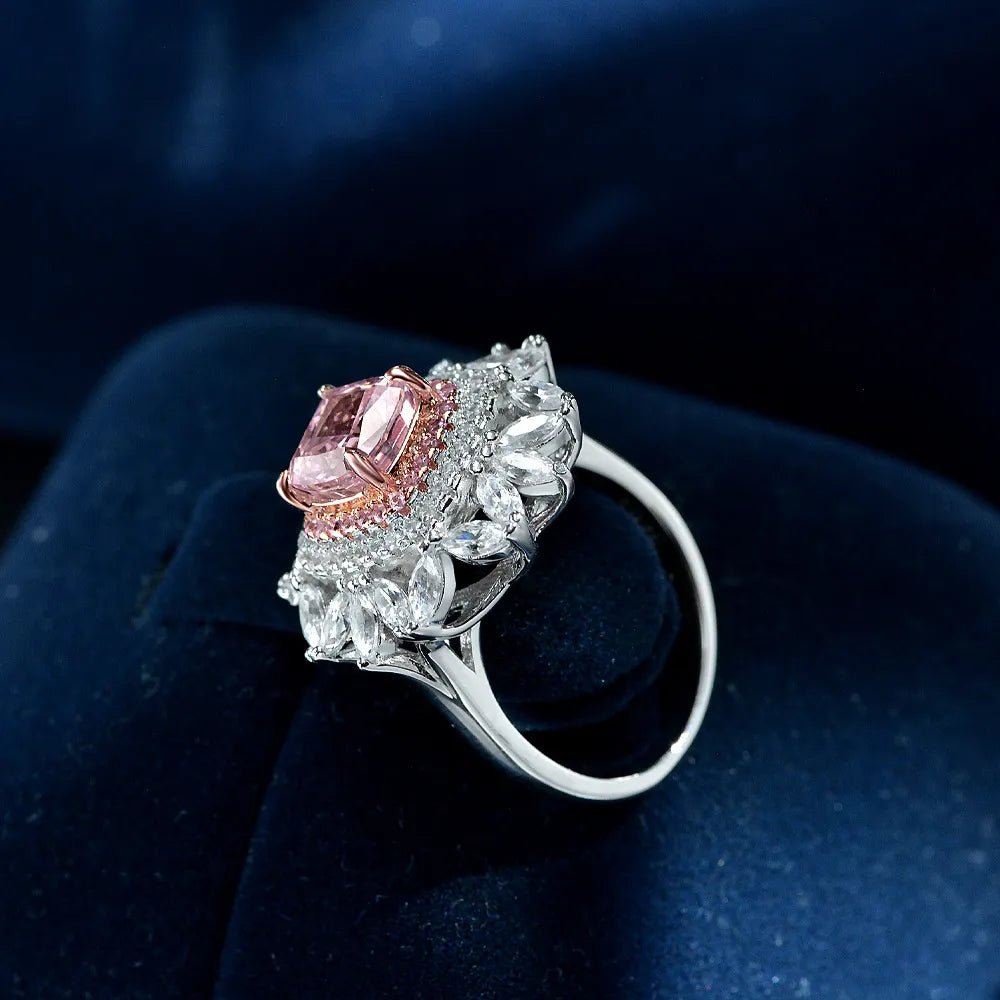 Cushion Engagement Ring 2ct 7*7 925 Silver High Carbon Diamond