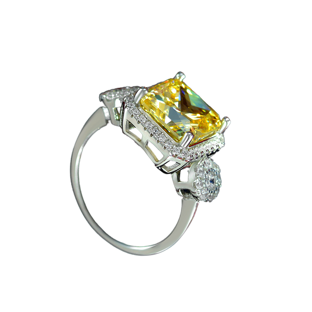 Princess Engagement Ring 5ct 10*10 925 Silver High Carbon Diamond