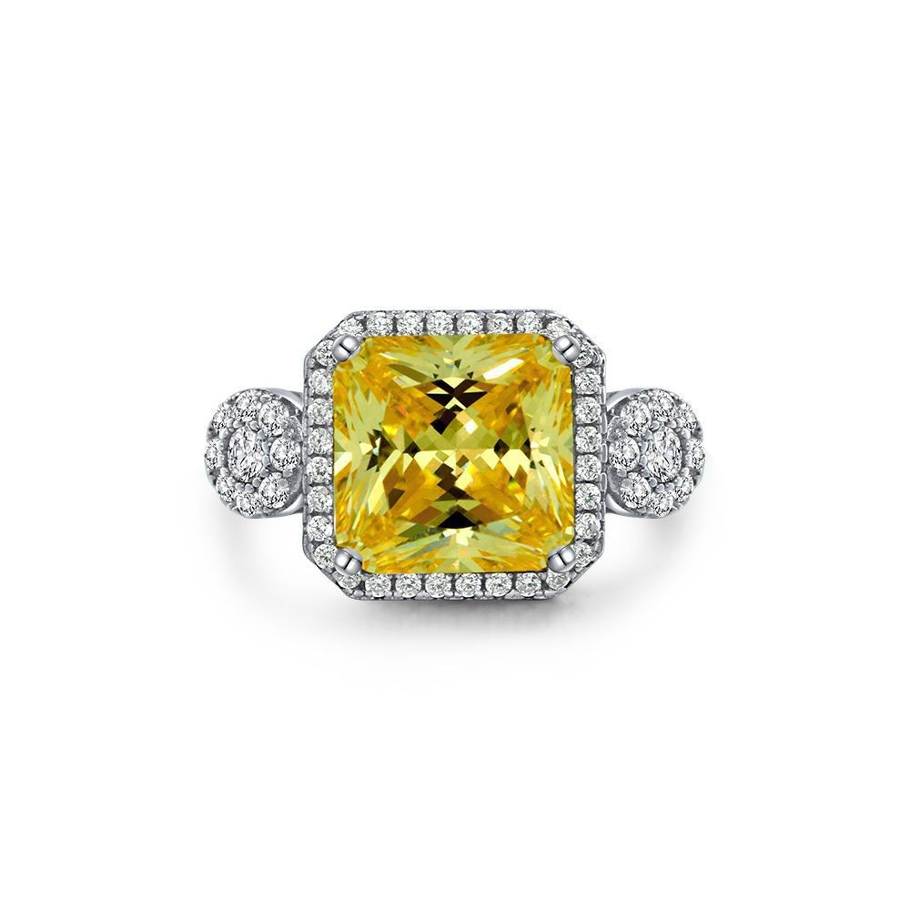 Princess Engagement Ring 5ct 10*10 925 Silver High Carbon Diamond