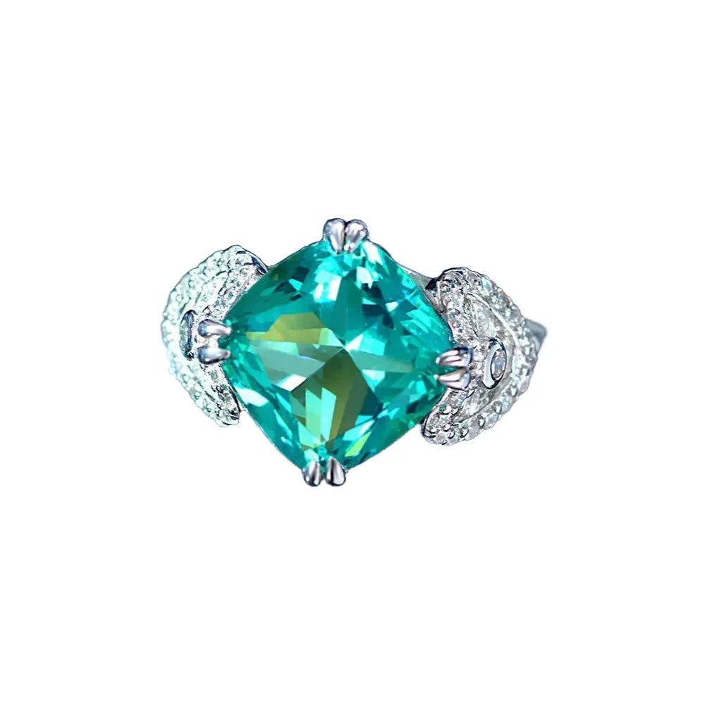 Cushion Engagement Ring 5ct 10*10 925 Silver High Carbon Diamond