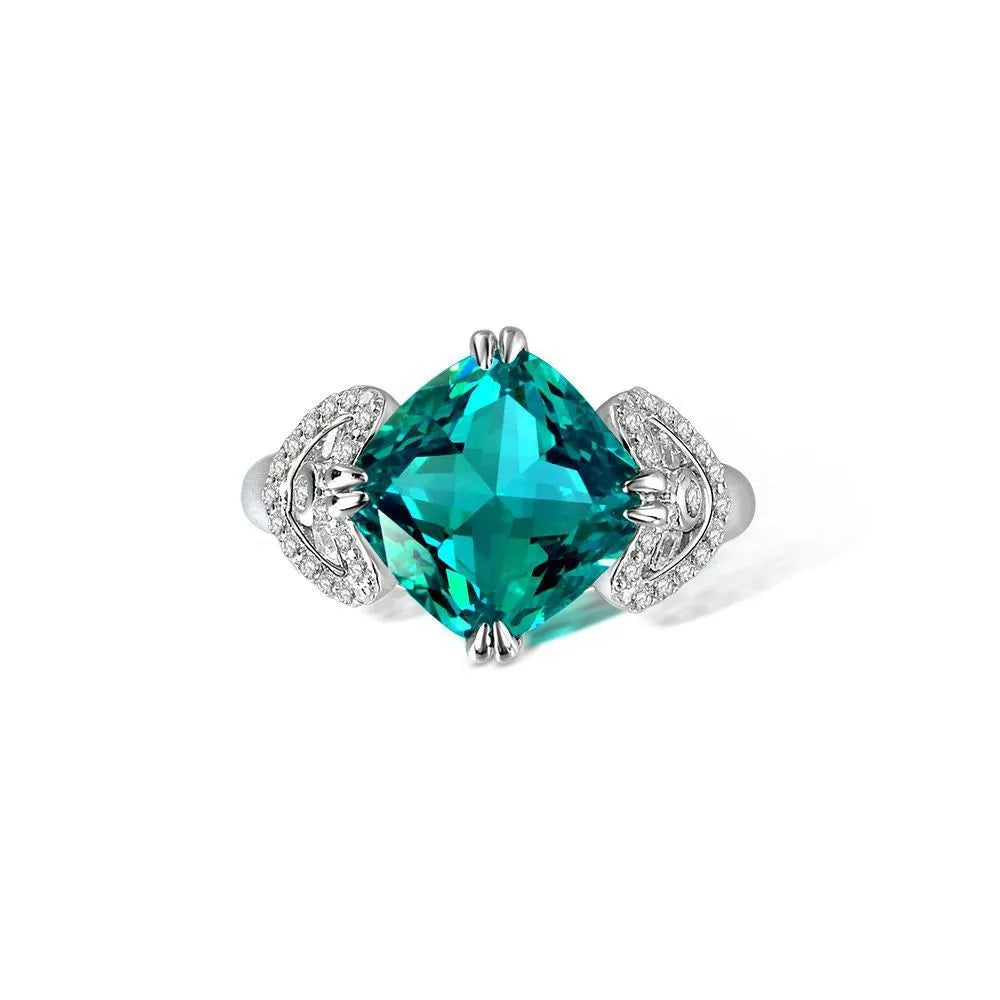 Cushion Engagement Ring 5ct 10*10 925 Silver High Carbon Diamond