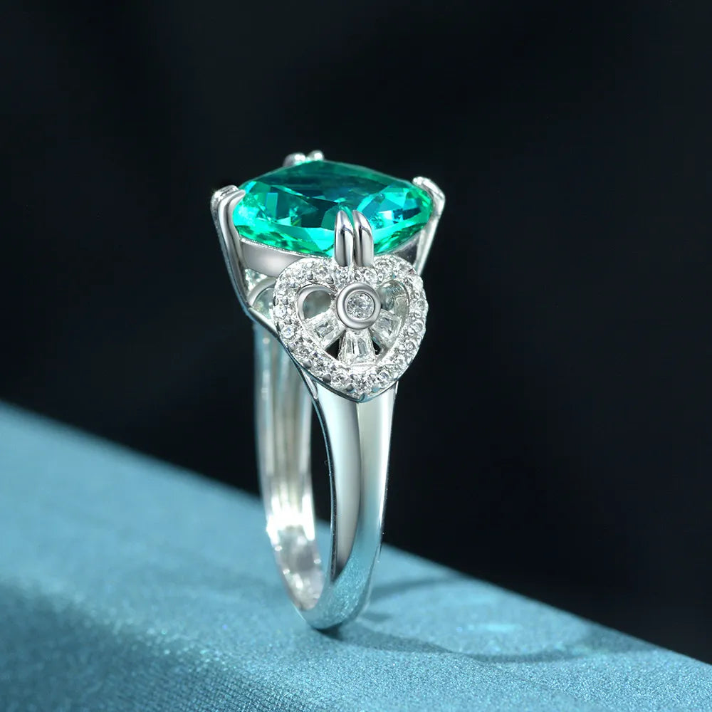 Cushion Engagement Ring 5ct 10*10 925 Silver High Carbon Diamond