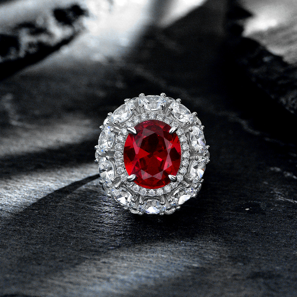 Oval Engagement Ring 8ct 10*12 925 Silver High Carbon Diamond