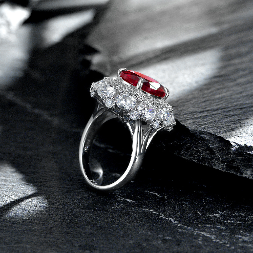 Oval Engagement Ring 8ct 10*12 925 Silver High Carbon Diamond