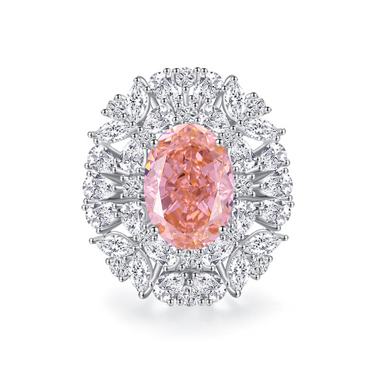 Oval Engagement Ring 8ct 10*14 925 Silver High Carbon Diamond