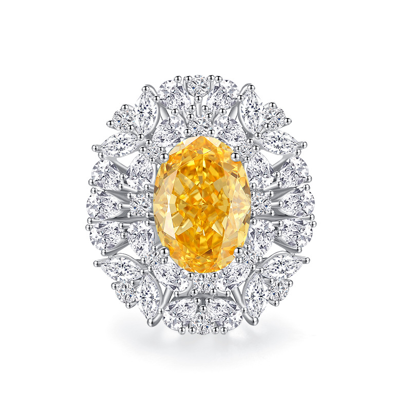 Oval Engagement Ring 8ct 10*14 925 Silver High Carbon Diamond