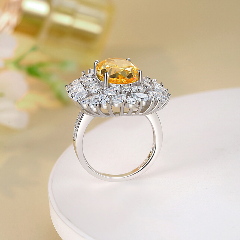 Oval Engagement Ring 8ct 10*14 925 Silver High Carbon Diamond