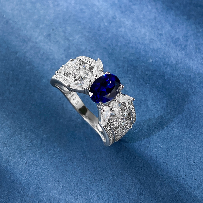 Oval Engagement Ring 5*7 925 Silver High Carbon Diamond