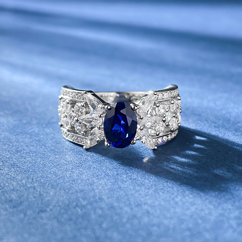 Oval Engagement Ring 5*7 925 Silver High Carbon Diamond