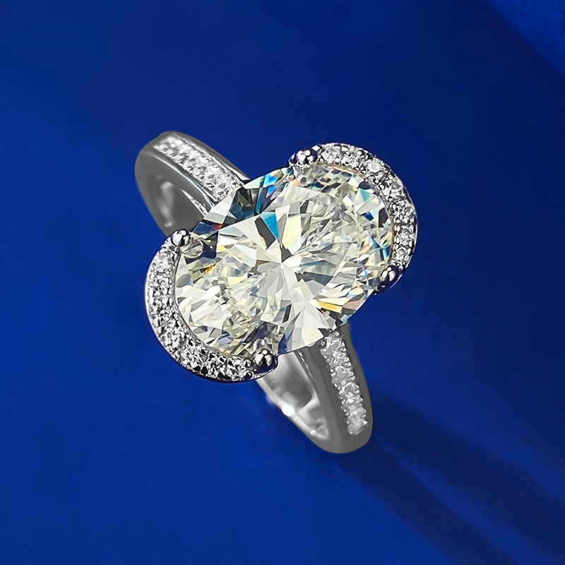 Oval Engagement Ring 8*11 925 Silver High Carbon Diamond