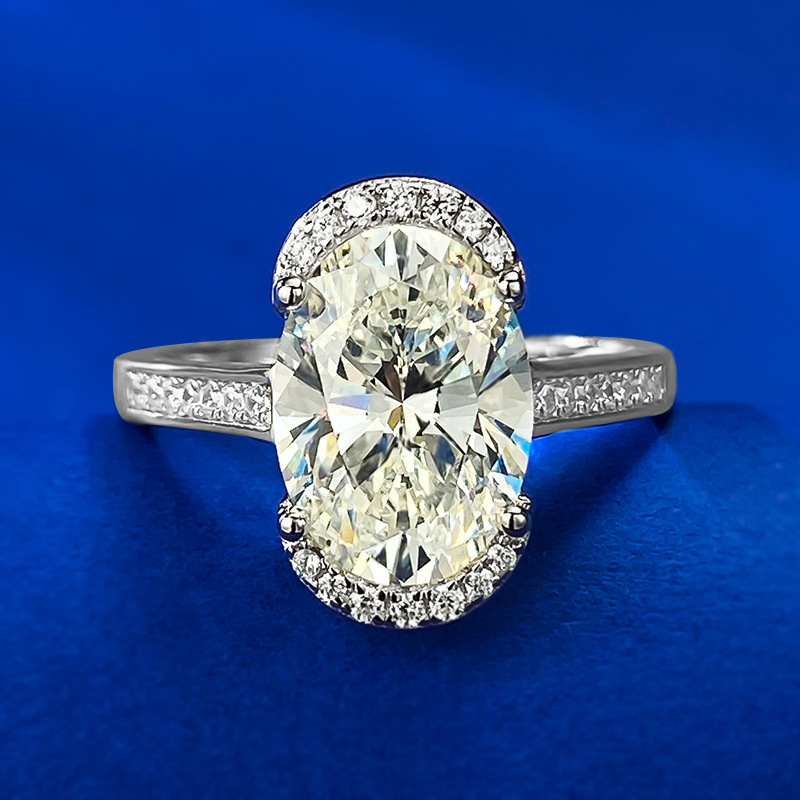 Oval Engagement Ring 8*11 925 Silver High Carbon Diamond