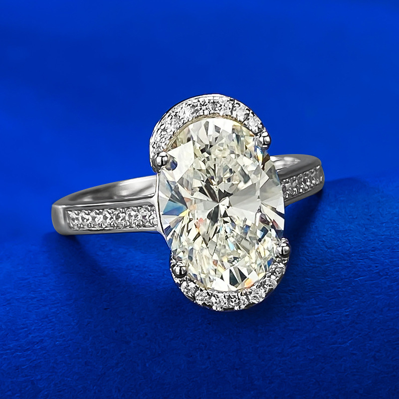 Oval Engagement Ring 8*11 925 Silver High Carbon Diamond
