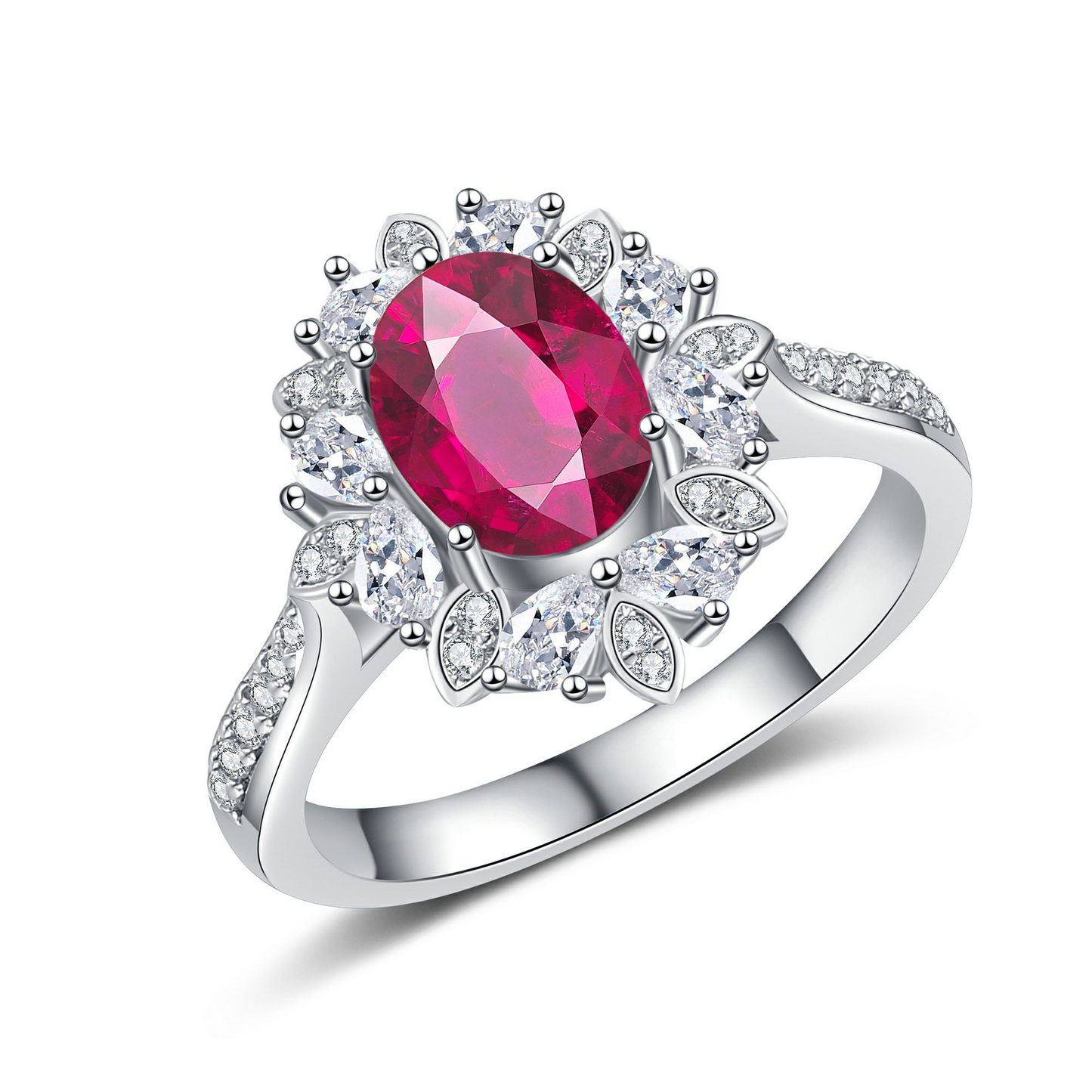 Oval Engagement Ring 3.5ct 6*8 925 Silver High Carbon Diamond