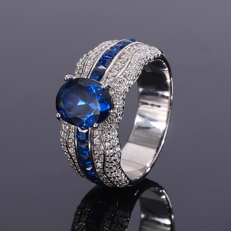 Oval Engagement Ring 7*9 925 Silver High Carbon Diamond