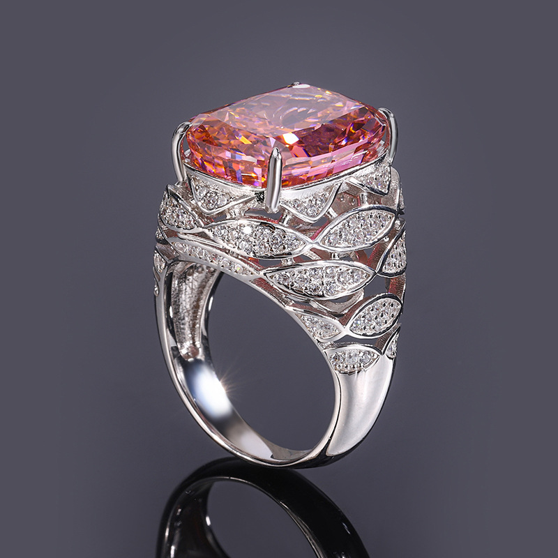 Cushion Engagement Ring 12*16 925 Silver High Carbon Diamond