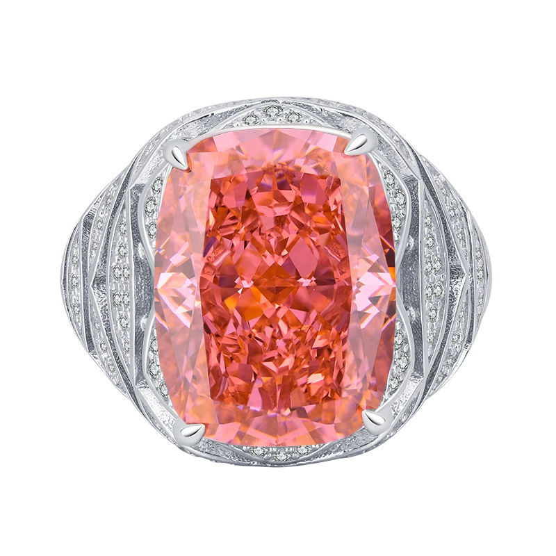 Cushion Engagement Ring 12*16 925 Silver High Carbon Diamond