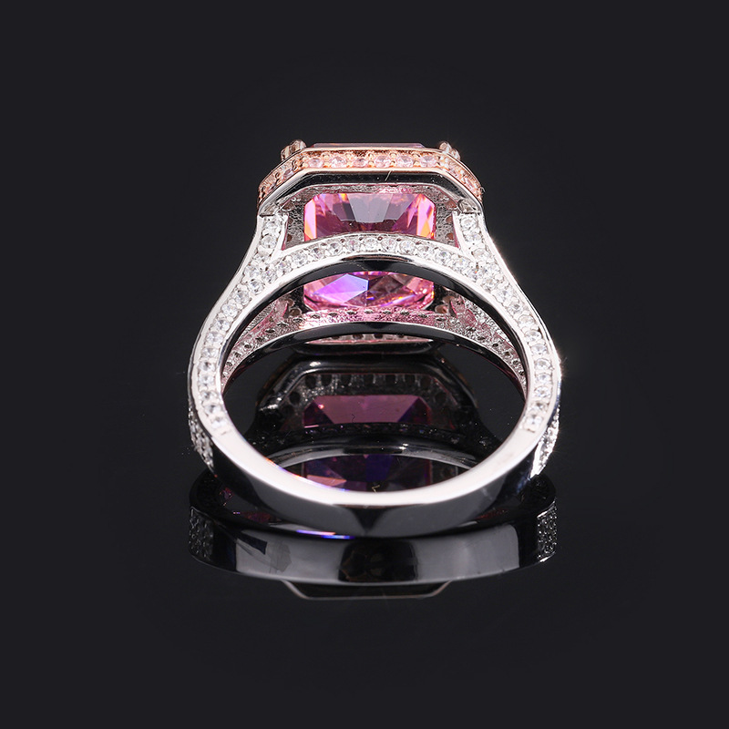 Radiant Engagement Ring 12*11 925 Silver High Carbon Diamond