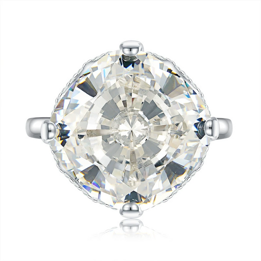 Cushion Engagement Ring 15*15 925 Silver High Carbon Diamond