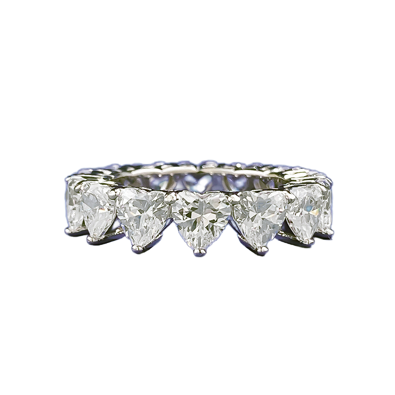 Heart Prong Engagement Ring 5*5mm 925 Silver High Carbon Diamond