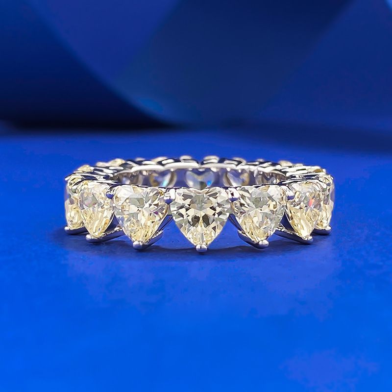 Heart Prong Engagement Ring 5*5mm 925 Silver High Carbon Diamond