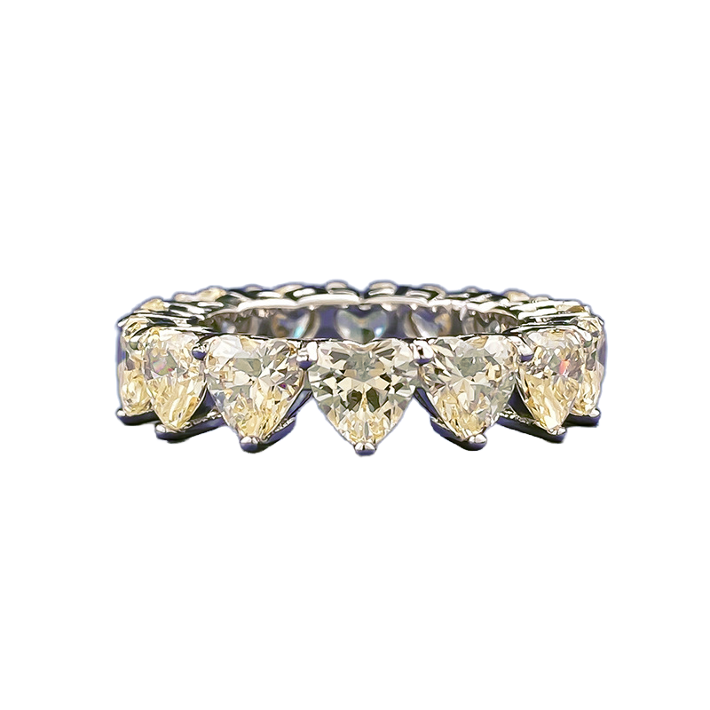 Heart Prong Engagement Ring 5*5mm 925 Silver High Carbon Diamond