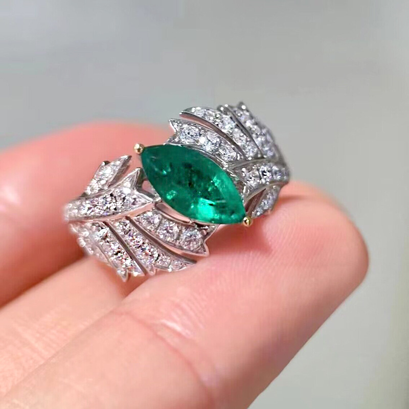 Marquise Engagement Ring 925 Silver High Carbon Diamond