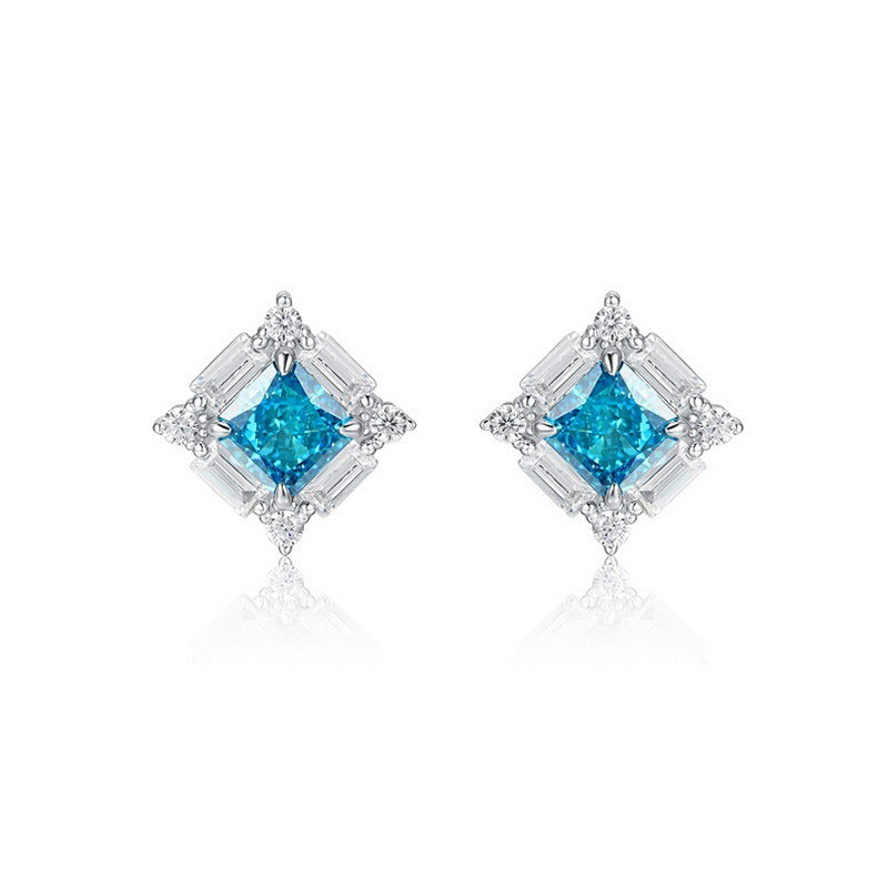Elegant 925 Silver Jewelry Sets – Ice Flower Cut High Carbon Diamond Necklace & Earrings